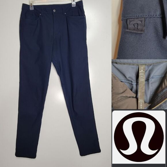30 LULULEMON NAVY BLUE ABC ACTIVE CASUAL CAREER PANTS - Picture 1 of 5